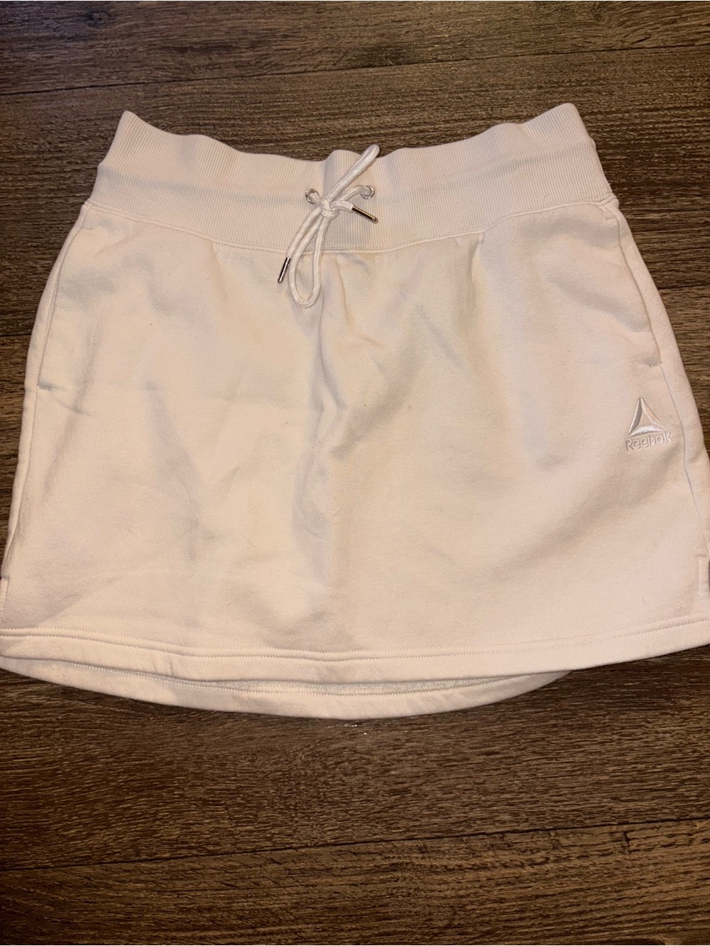 Reebok White Drawstring Athletic Mini Skirt